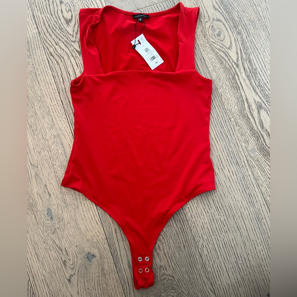 Dynamite Red Sleeveless Bodysuit
